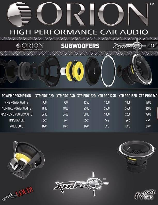 Orion® XTRPro Subwoofers