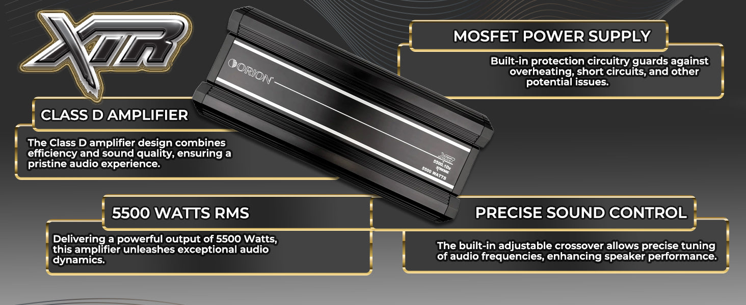 XTR5500.1Dz - 5500 Watt RMS Class D Monoblock Amplifier
