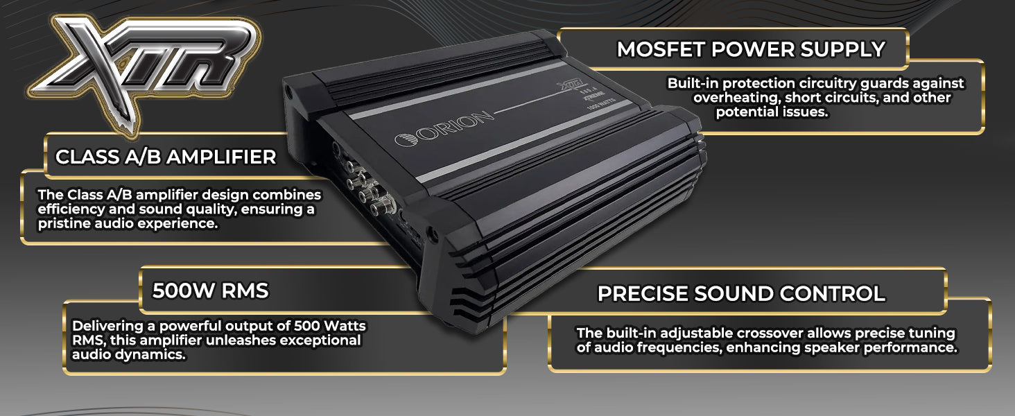 XTR500.4 - 500 Watt RMS 4 Channel Class A/B Amplifier