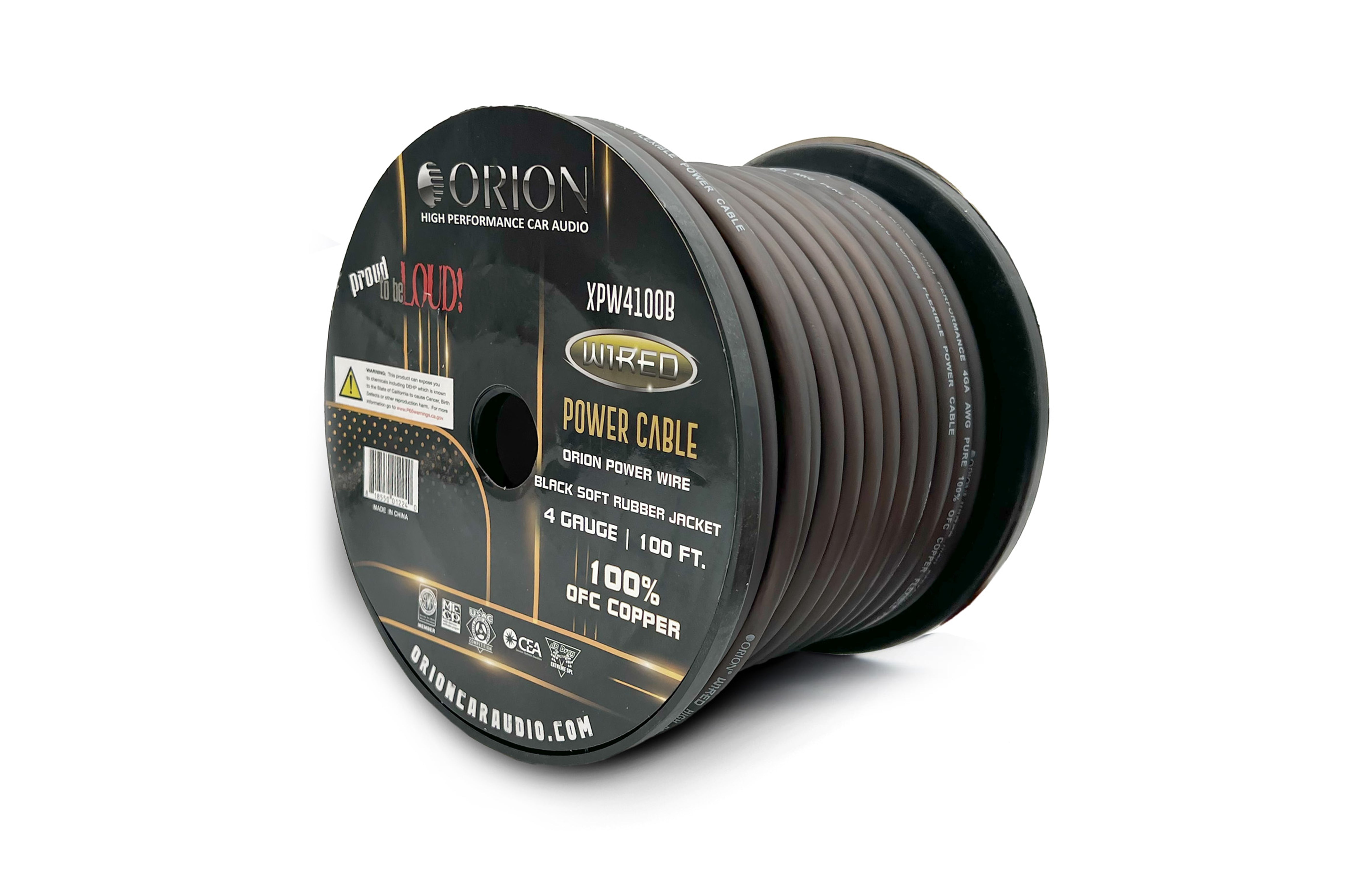 Orion XPW4100B 4 Gauge 100% OFC Power Wire 100ft Pure Copper Amp Batte