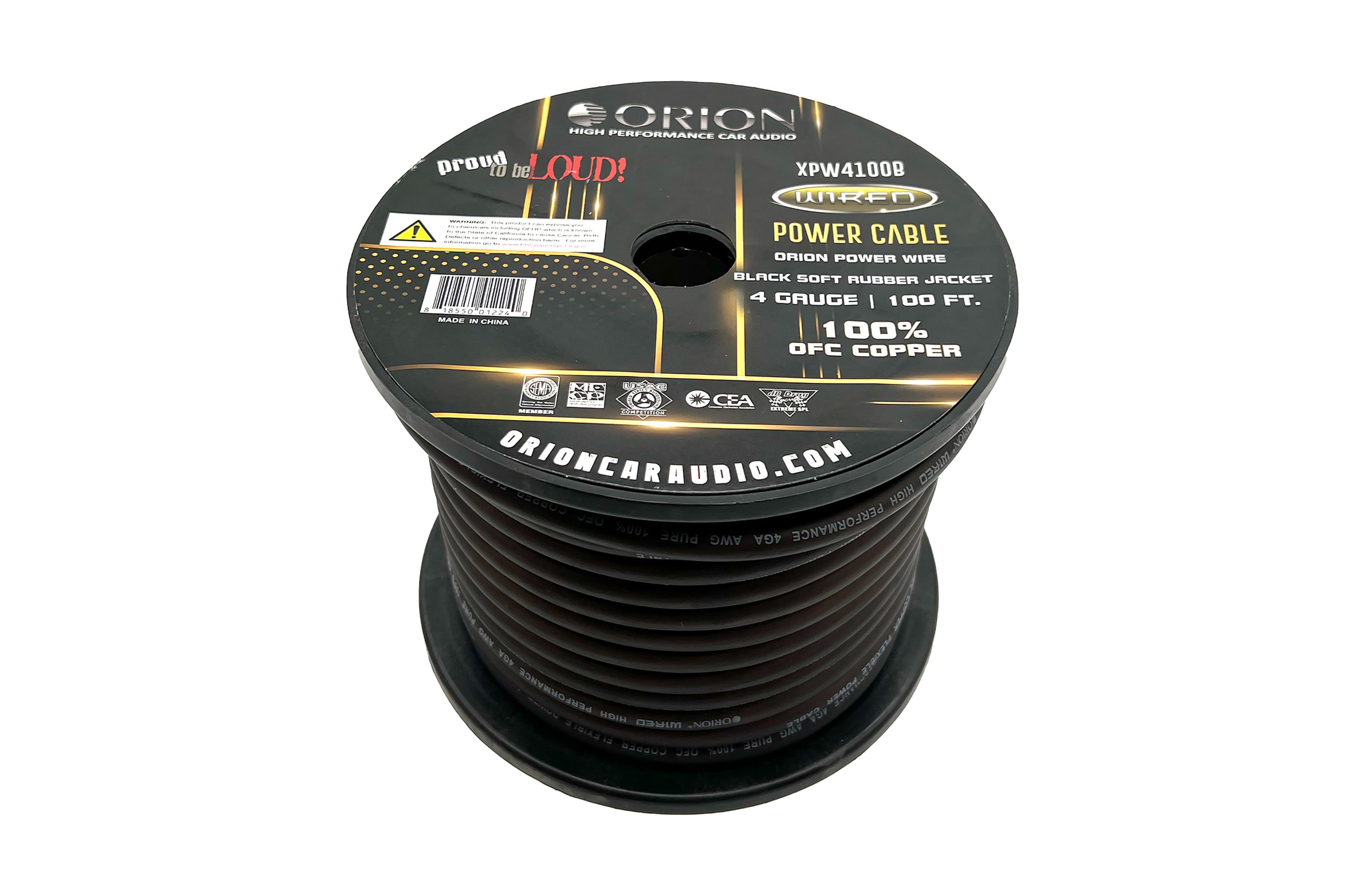 Orion XPW4100B 4 Gauge 100% OFC Power Wire 100ft Pure Copper Amp Batte