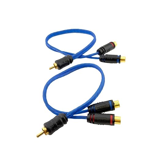 ORION Cobalt CRY2F (1 Foot) RCA Y Adapter 2 RCA Female to 1 RCA Male Stereo Car Audio