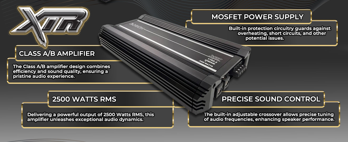 XTR2500-4 Car Amplifier 4 Channel | 2500 Watt RMS Class A/B