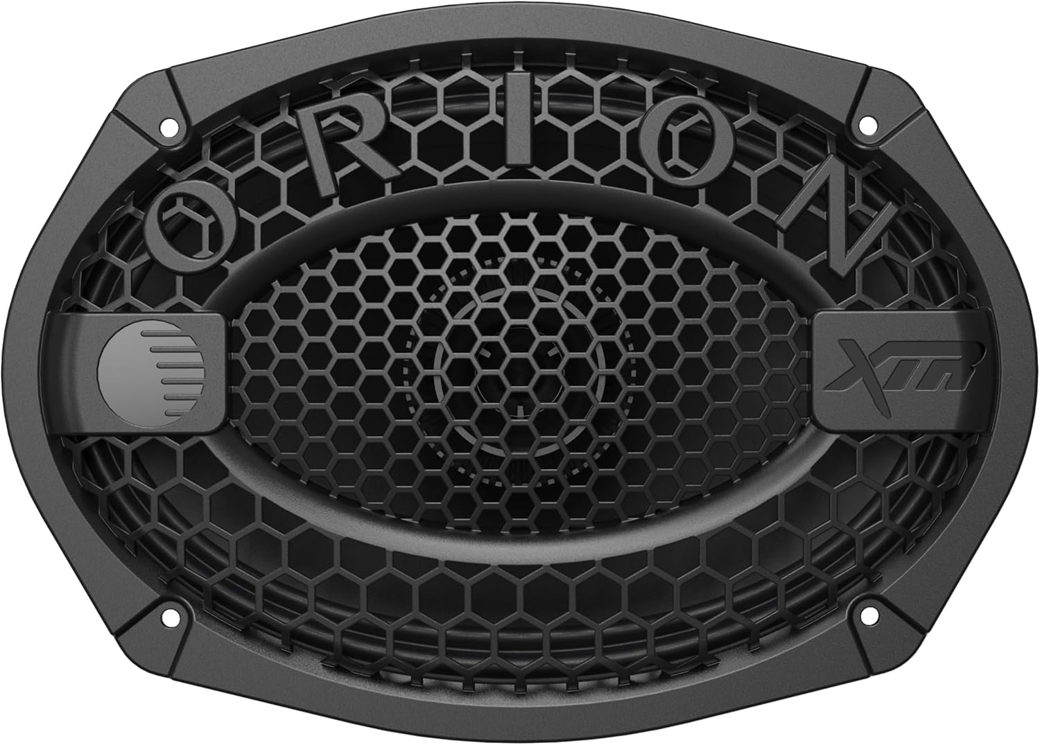 Car speaker with Orion XTR branding on a white background