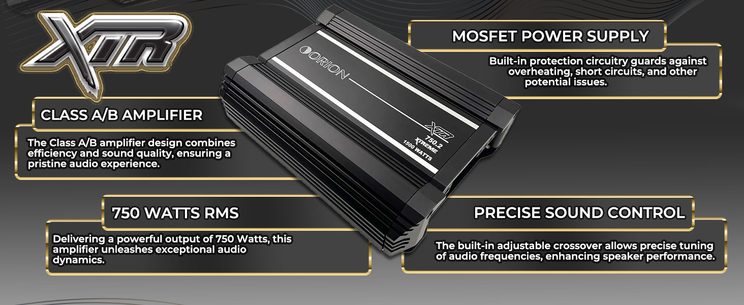 XTR750.2 - 750 Watt RMS 2 Channel Class A/B Amplifier