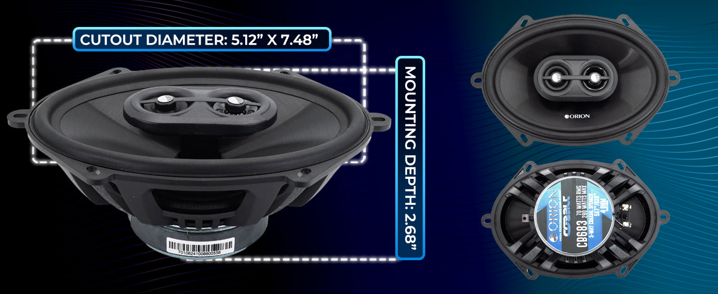 CB683 - Altavoces de 3 vías de 6 x 8 pulgadas 