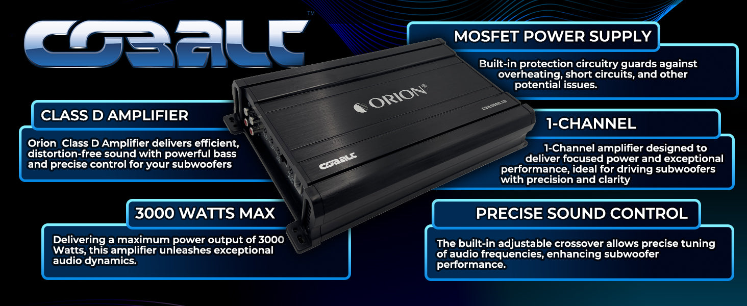 CBA3000.1D - 3000 Watt MAX Class D Monoblock Amplifier