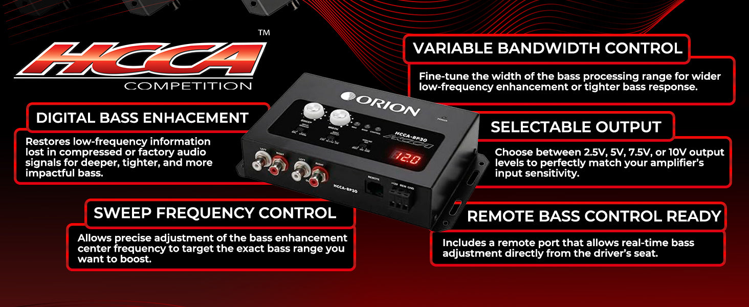 HCCA-BP30 High Performance Bass Processor with 10V Output & Voltage Display