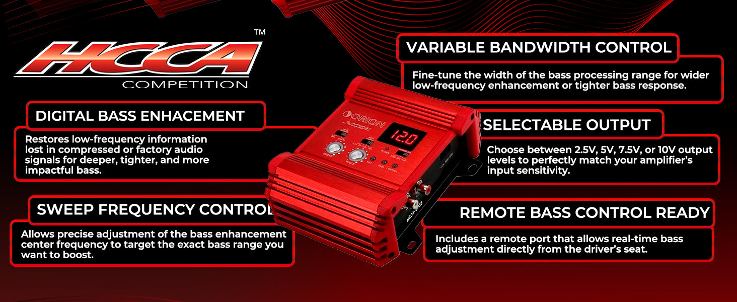 HCCA-BP35 High Performance Bass Processor with 10V Output & Voltage Display