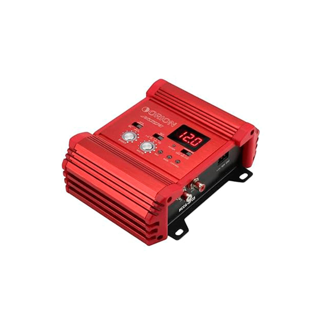 HCCA ORION Red power converter with digital display on a white background