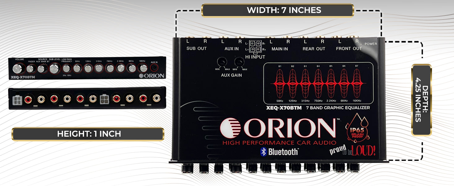 Orion Car Audio Equalizer | 7-Band Graphic + Bluetooth