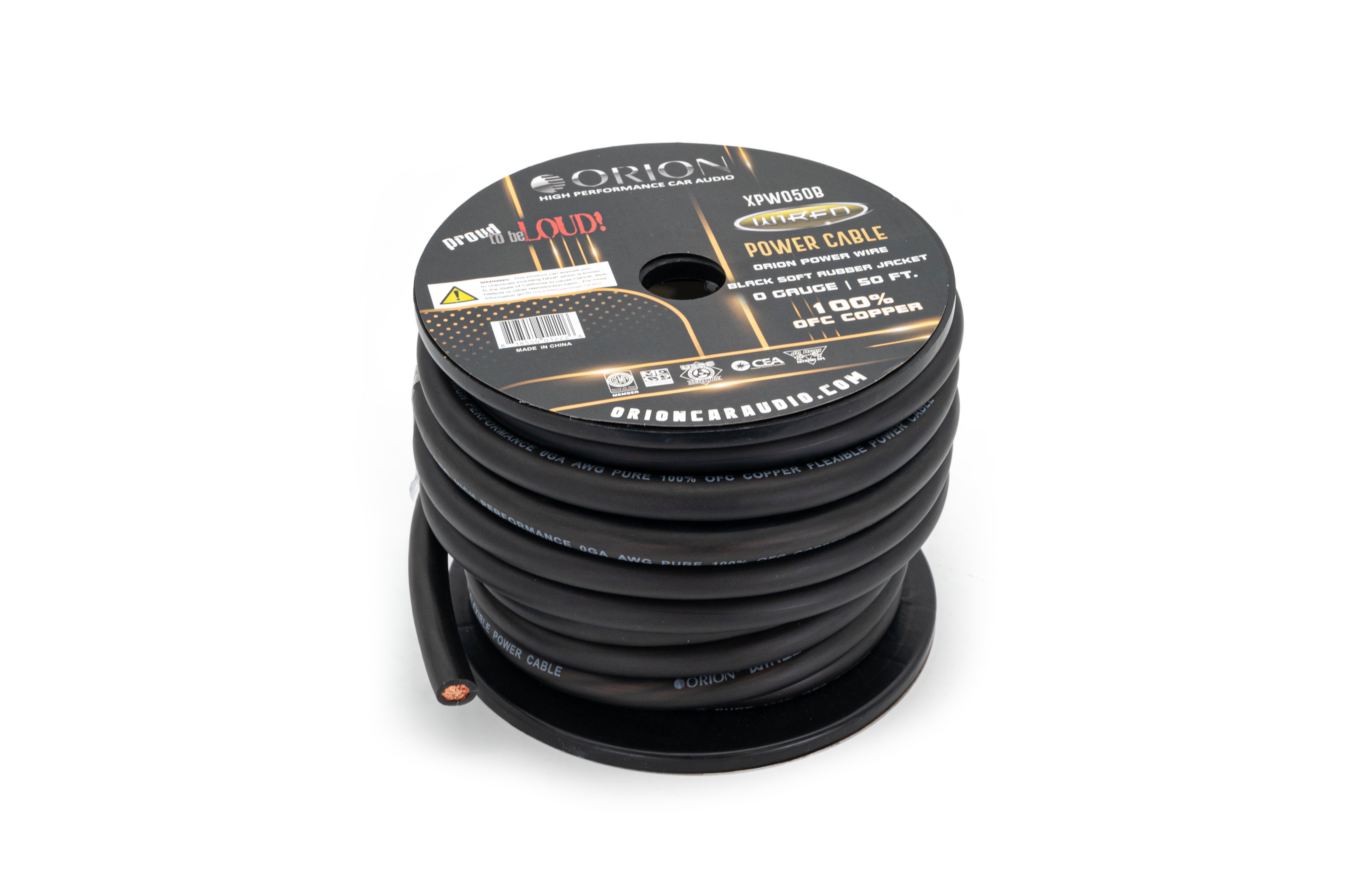 Orion XPW050B 0 Gauge 100% OFC Power Wire 50ft Pure Copper Amp Battery