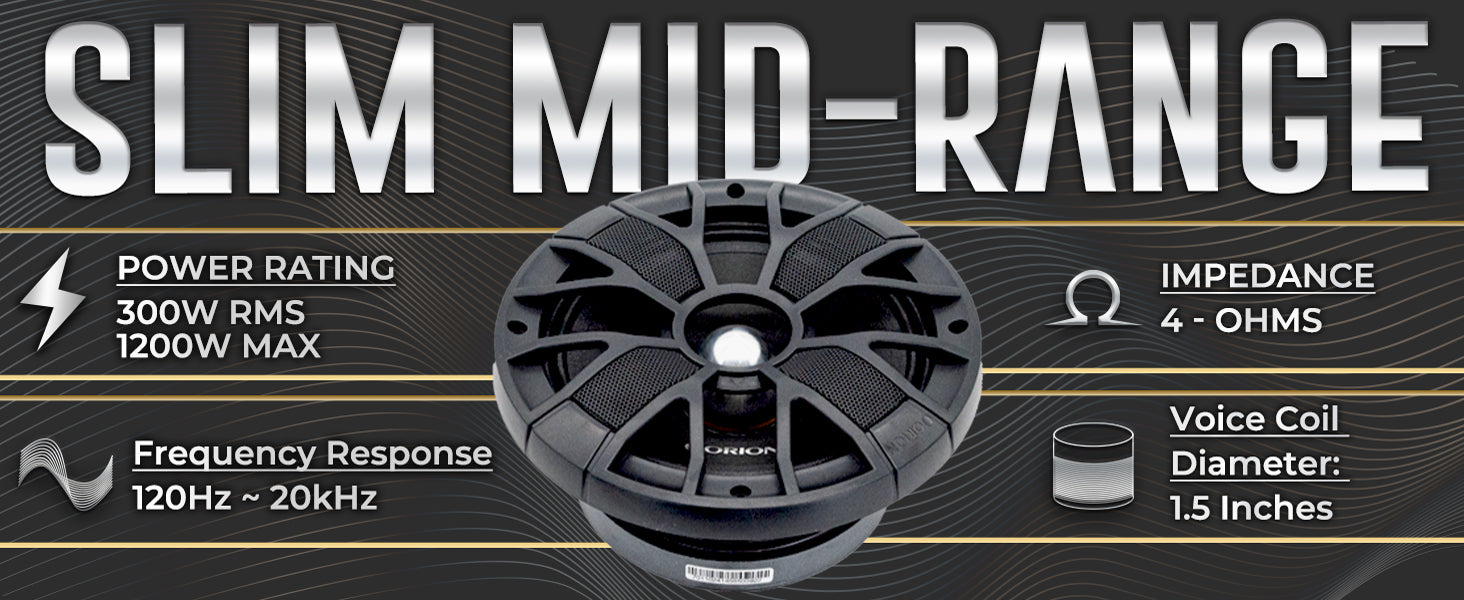 Orion XSM654SL - 6.5 inch 4 Ohm Efficient Midrange Speaker