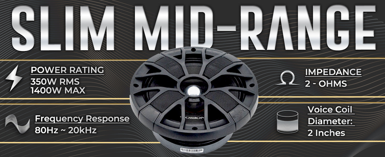 XSM802SL - 8 inch 2 Ohm Slim Ultra Efficient Midrange Speaker