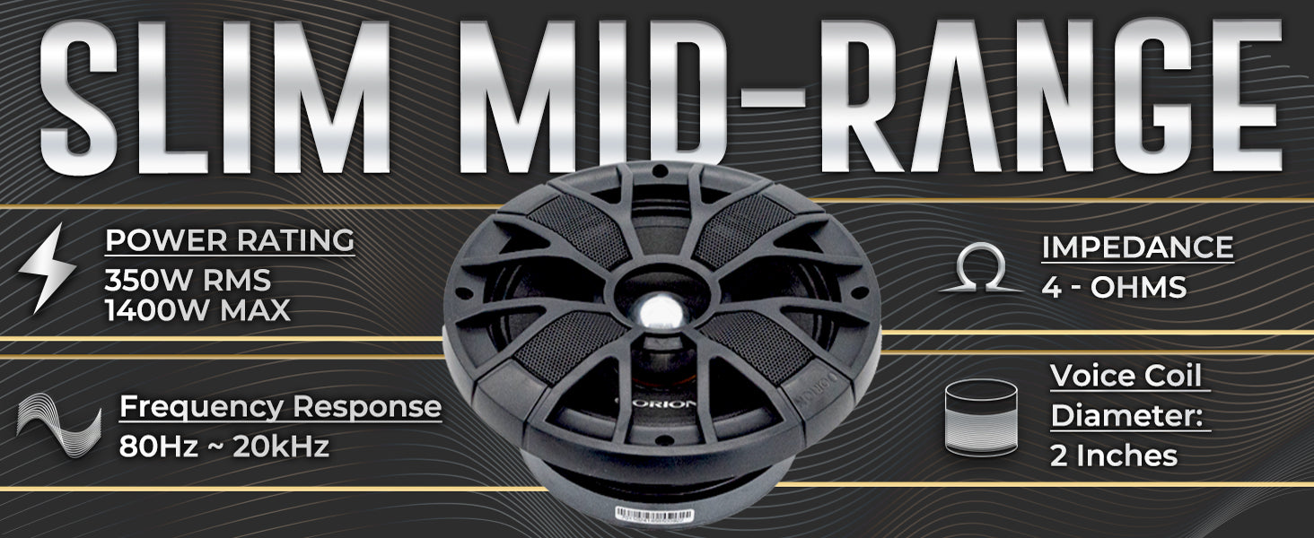 XSM804SL - 8 inch 4 Ohm Slim Ultra Efficient Midrange Speaker