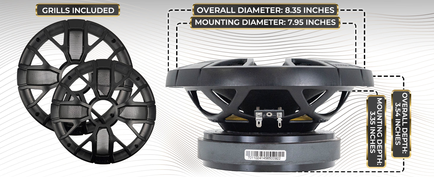 XSM804SL - 8 inch 4 Ohm Slim Ultra Efficient Midrange Speaker