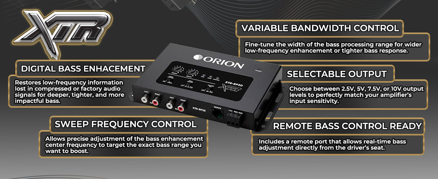 XTR-BP20 Bass Processor with 10V Output & Precision Bass Control
