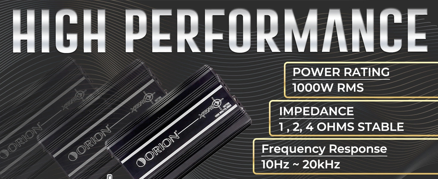 Orion XTRPRO1K Class-D Monoblock Amplifier – 1000W Max Power, 1, 2, 4-Ohms Stable