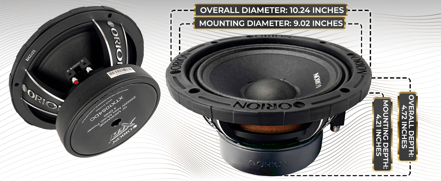 XTX1054DC - 10 inch 4 Ohm Dust Cap Midrange Speaker