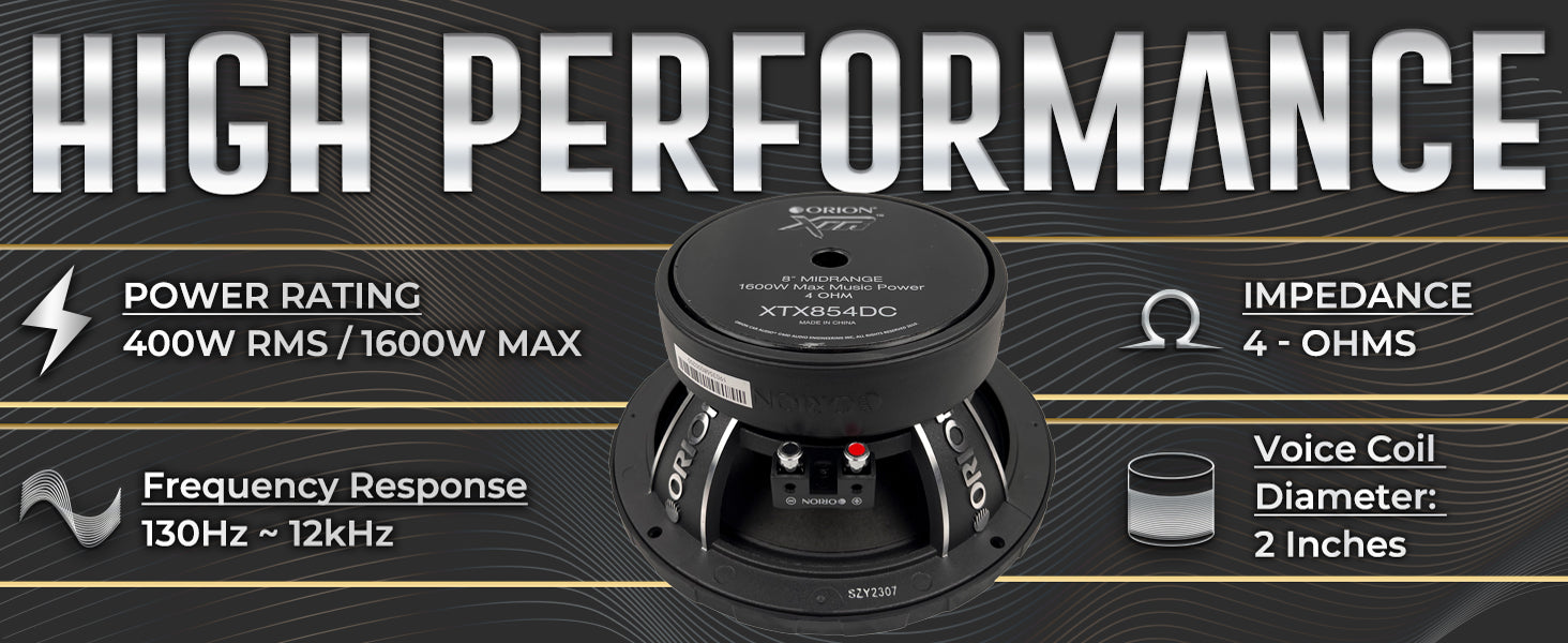 XTX854DC - 8 inch 4 Ohm Dust Cap Midrange Speaker