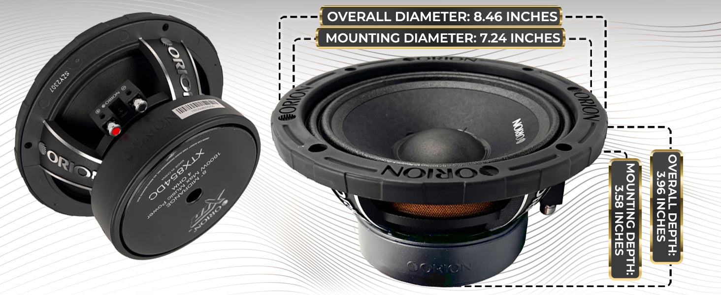 XTX854DC - 8 inch 4 Ohm Dust Cap Midrange Speaker