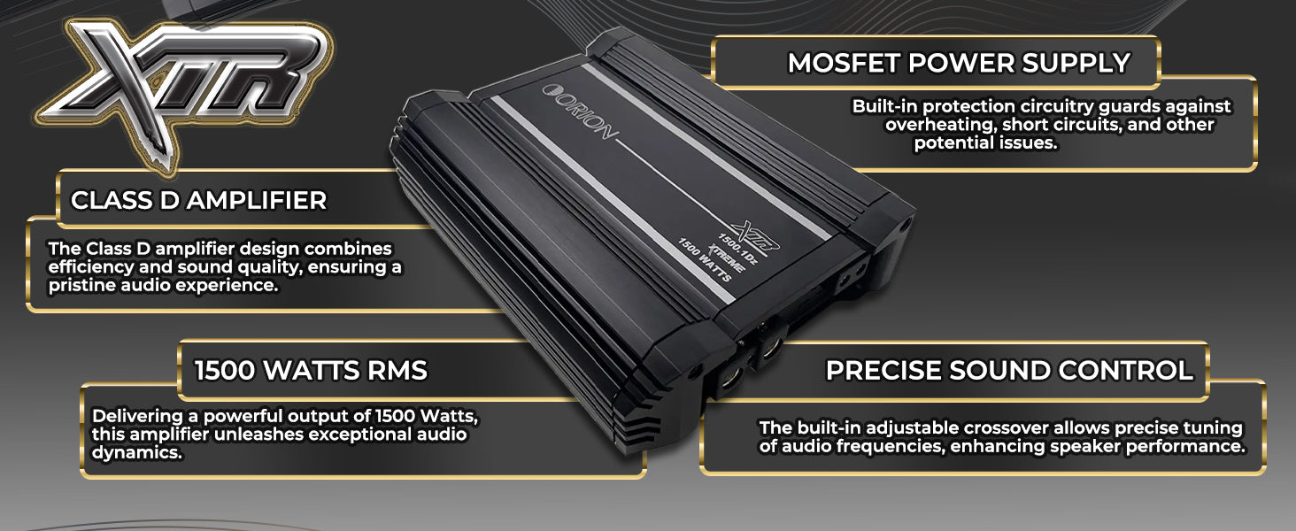 XTR1500.1Dz - 1500 Watt RMS Class D Monoblock Amplifier