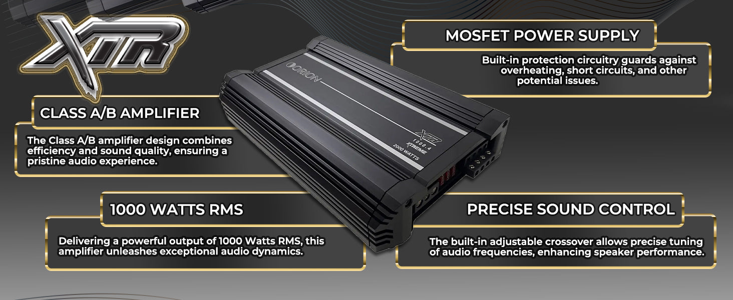 XTR1000.4 - 1000 Watt RMS 4 Channel Class A/B Amplifier