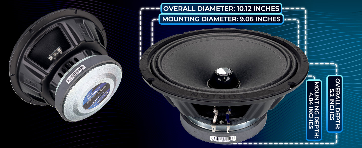 CM1052 - 10 Inch 2 Ohm Midrange Speaker 350 Watts RMS (2 Speakers)