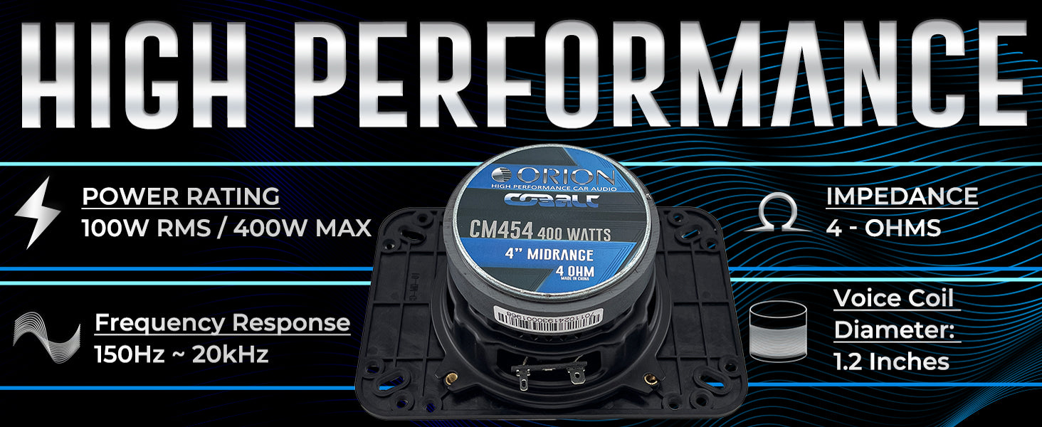 CM454 - 4 (4x6) Inch 4 Ohm Midrange Speaker 100 Watts RMS