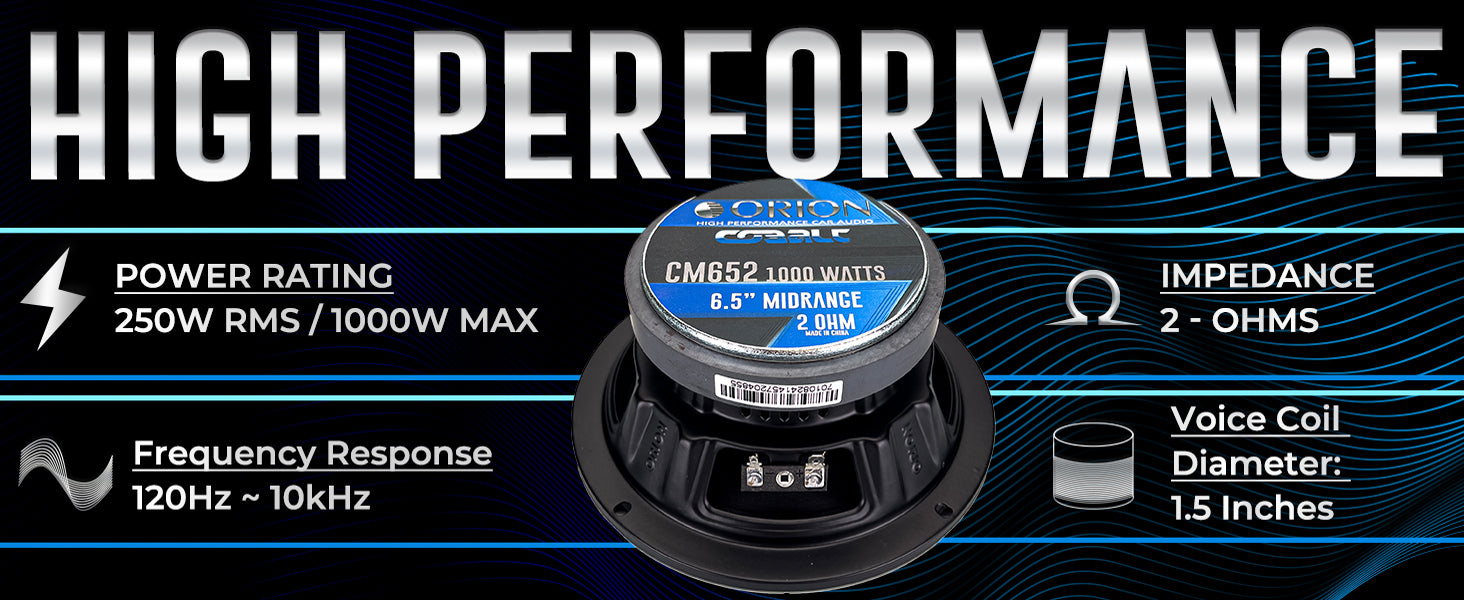 ORION CM652 6.5 Inch Midrange Speakers - Bring Your Music to Life!