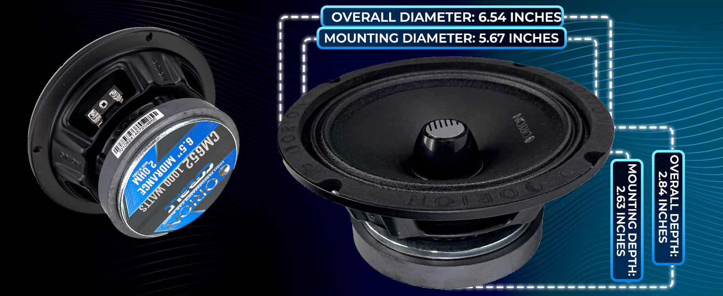 ORION CM652 6.5 Inch Midrange Speakers - Bring Your Music to Life!