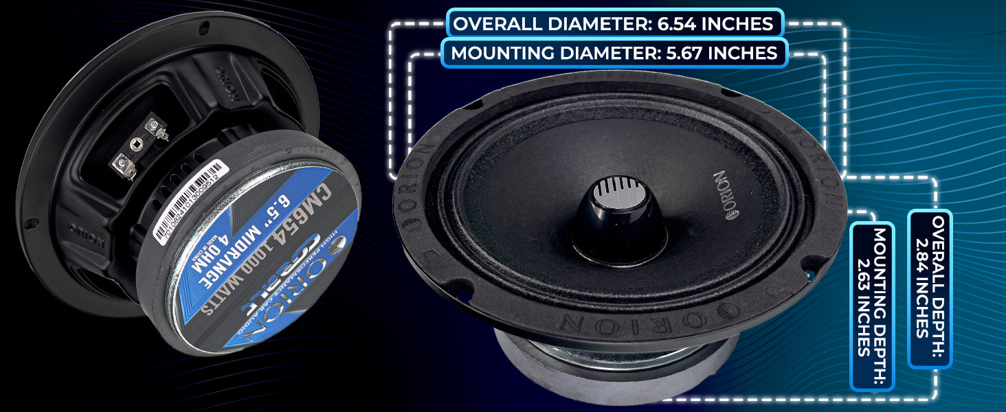 CM654 - 6.5 Inch 4 Ohm Midrange Speaker 250 Watts RMS