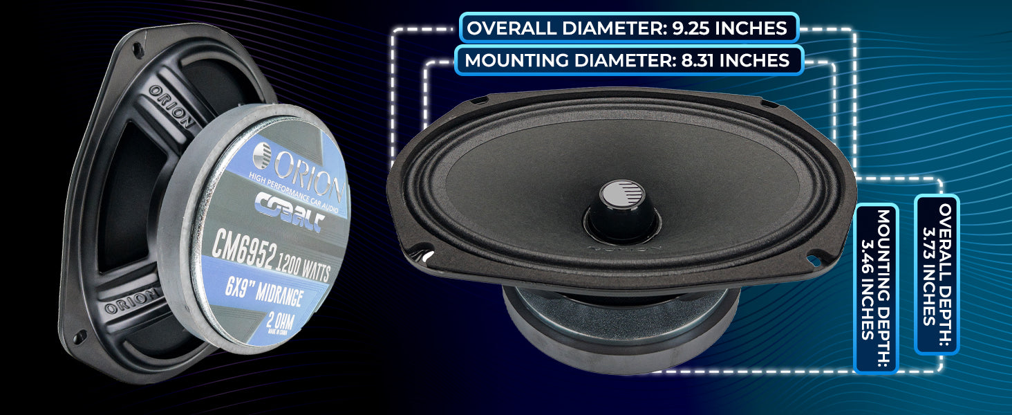CM6952 - 6x9 Inch 2 Ohm Midrange Speaker 300 Watts RMS