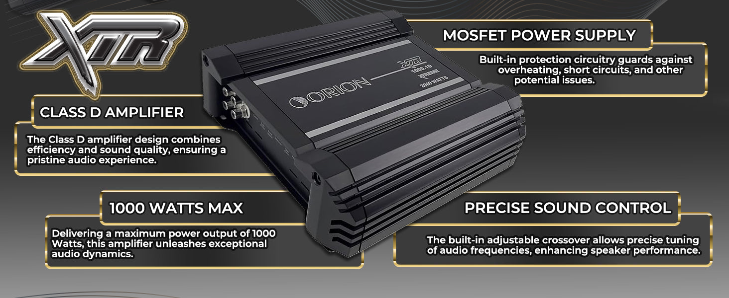 Orion XTR Amplifier 1000 Watt | XTR1000.1D Class D Monoblock
