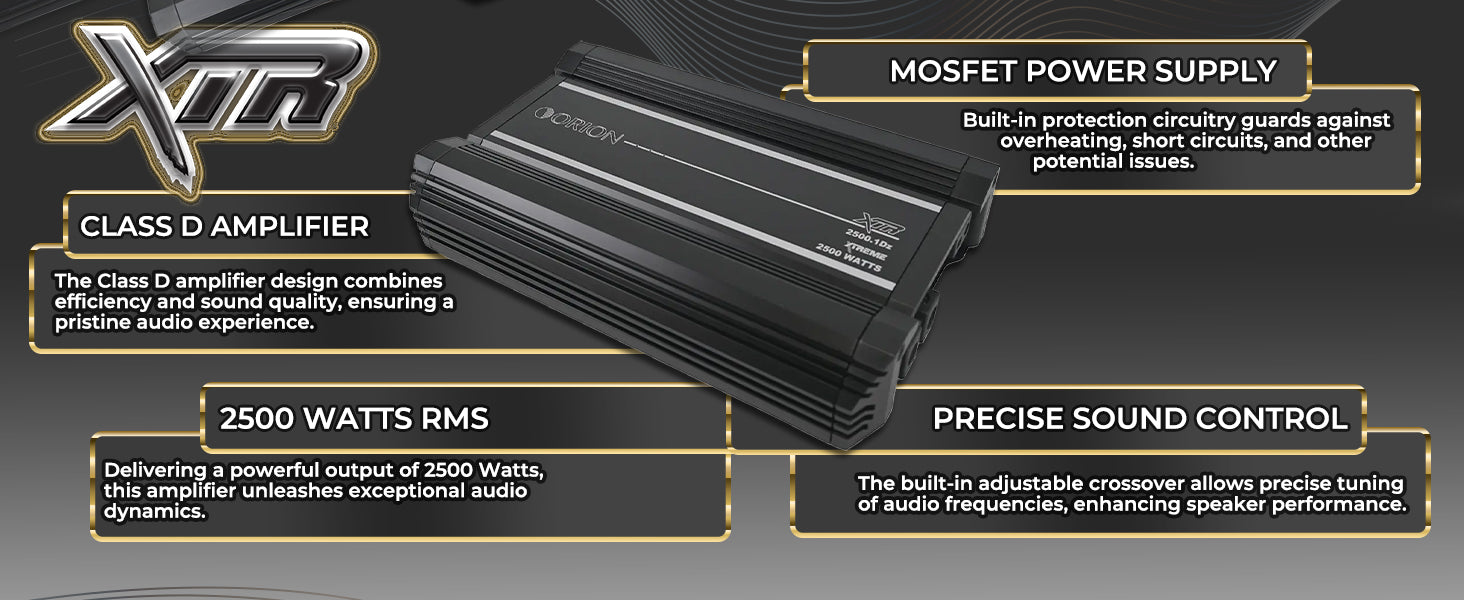XTR2500.1Dz - 2500 Watt RMS Class D Monoblock Amplifier