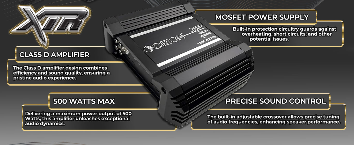 XTR500.1D - 500 Watt RMS Class D Monoblock Amplifier
