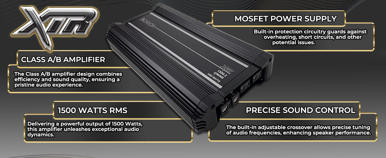 XTR1500.2 - 1500 Watt RMS 2 Channel Class A/B Amplifier